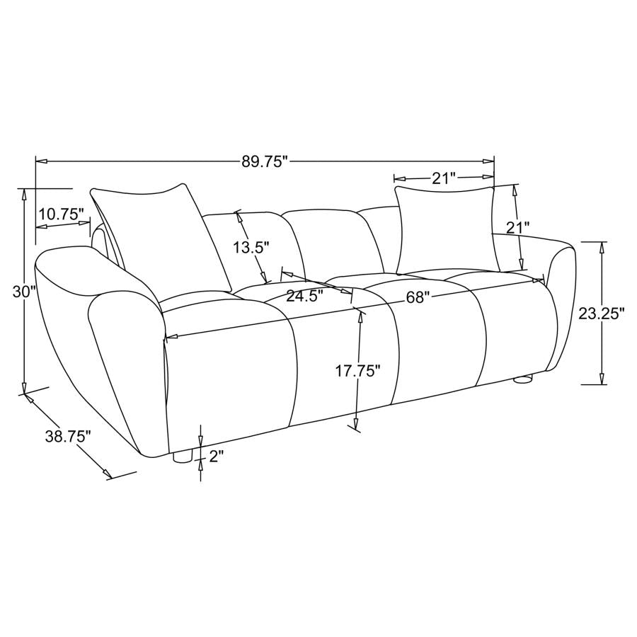 Destino 2-piece Chenille Splayed Arm Sofa Set Greige - 509301-S2
