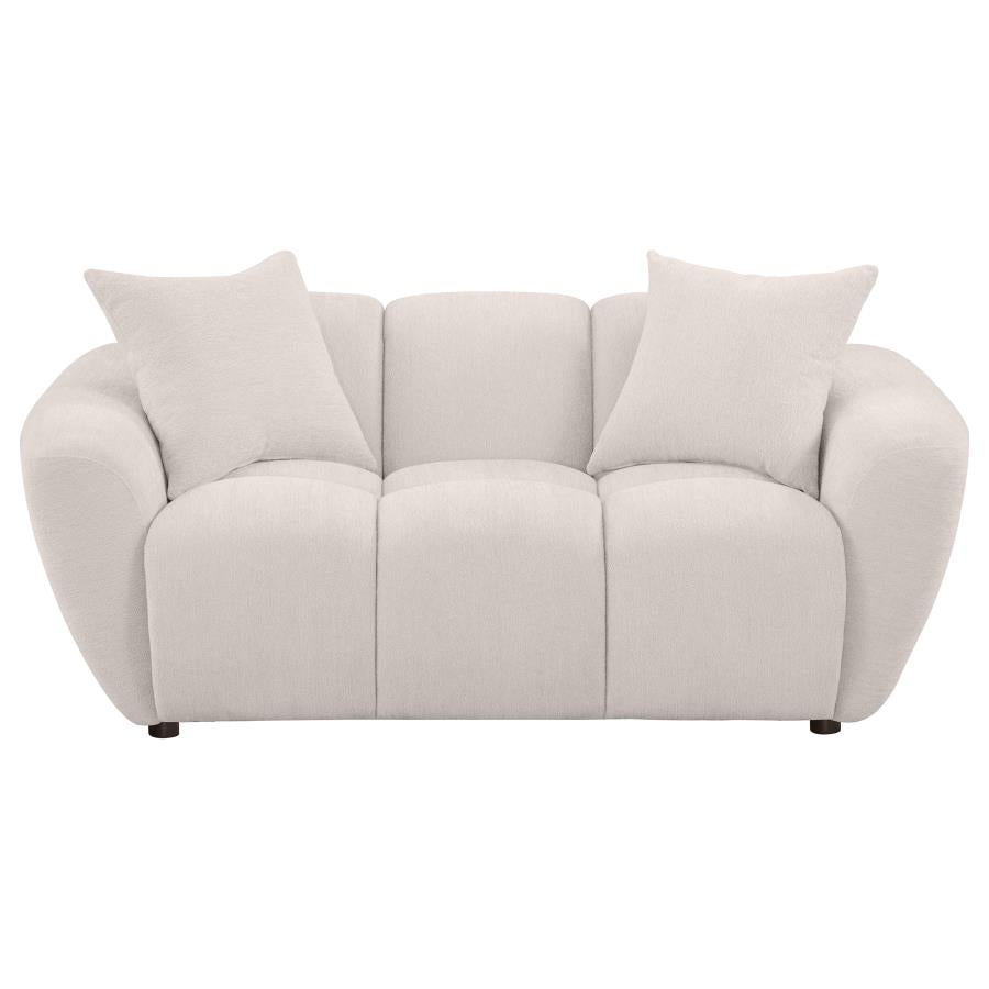 Destino Chenille Upholstered Splayed Arm Loveseat Greige - 509302