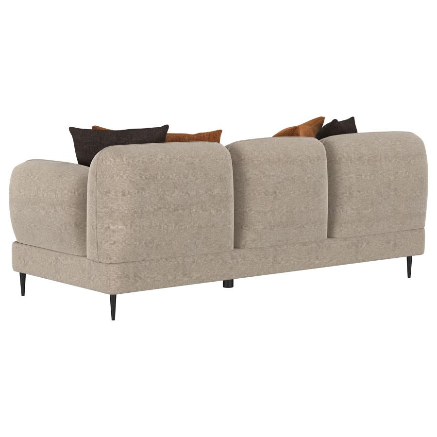 Jade 2-piece Chenille Upholstered Sofa Set Latte - 509411-S2