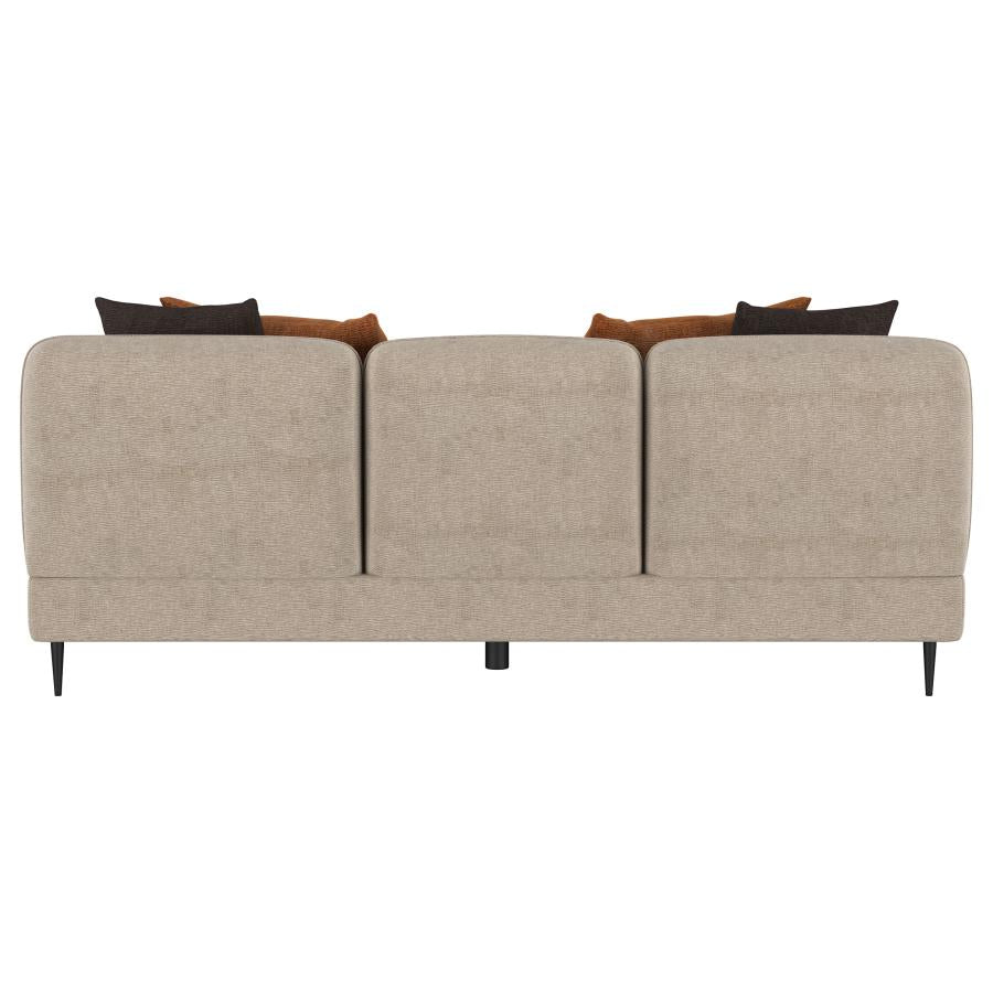 Jade Chenille Upholstered Sculpted Track Arm Sofa Latte - 509411
