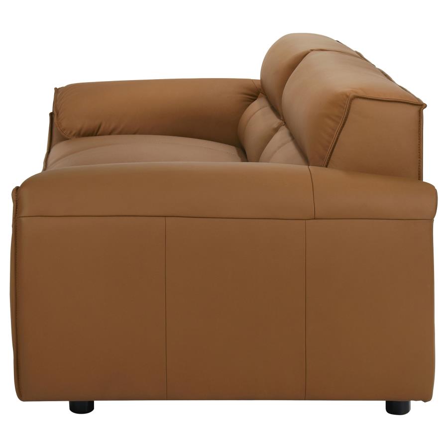 Buxton Top Grain Leather Upholstered Sofa Orange - 509501