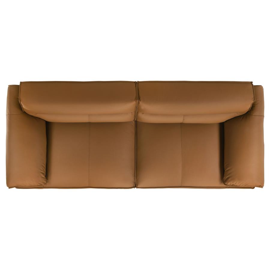 Buxton Top Grain Leather Upholstered Sofa Orange - 509501