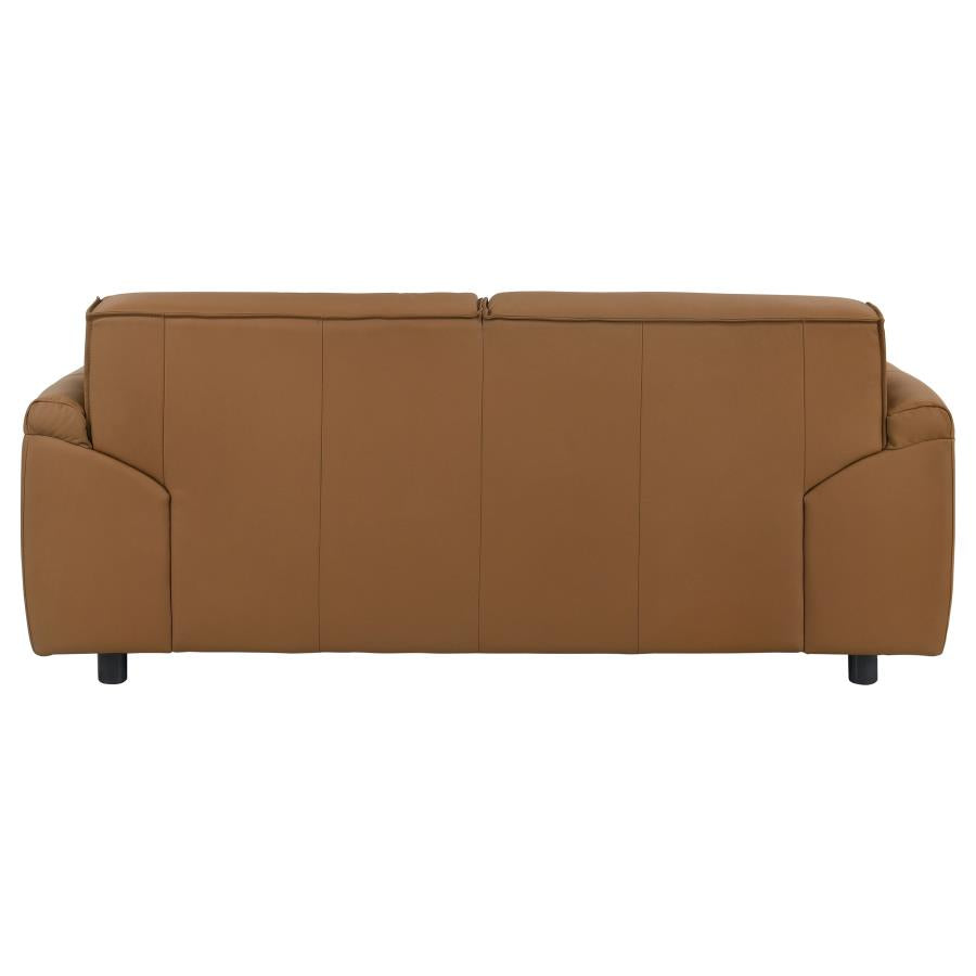 Buxton Top Grain Leather Upholstered Loveseat Orange - 509502