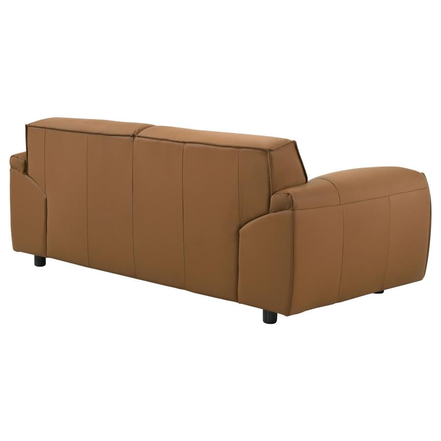 Buxton Top Grain Leather Upholstered Loveseat Orange - 509502