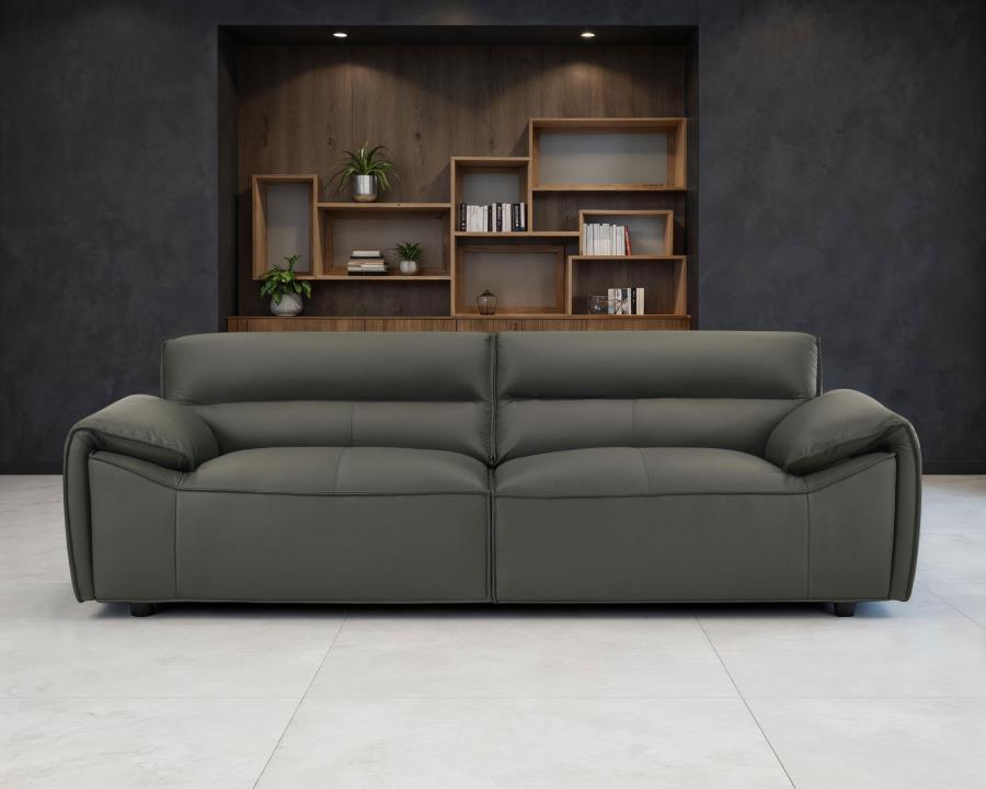 Buxton Top Grain Leather Upholstered Sofa Graphite - 509504