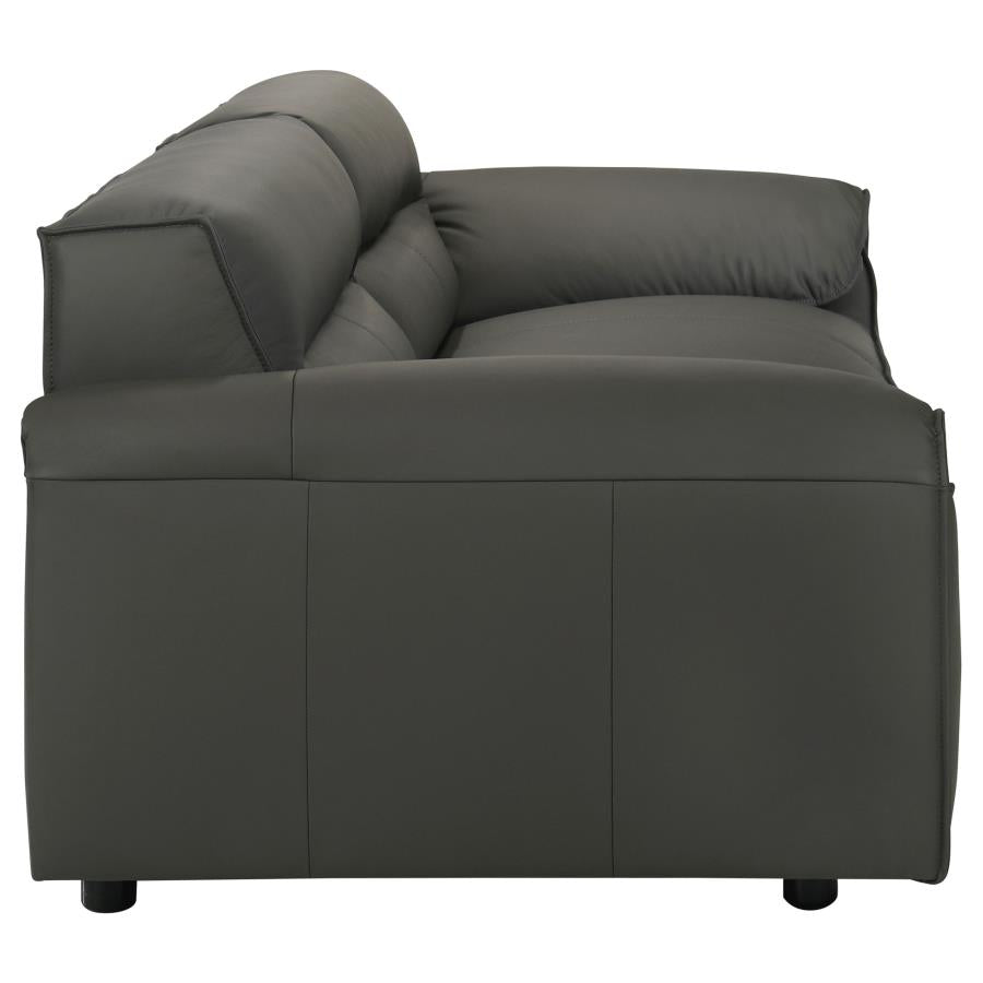 Buxton Top Grain Leather Upholstered Sofa Graphite - 509504