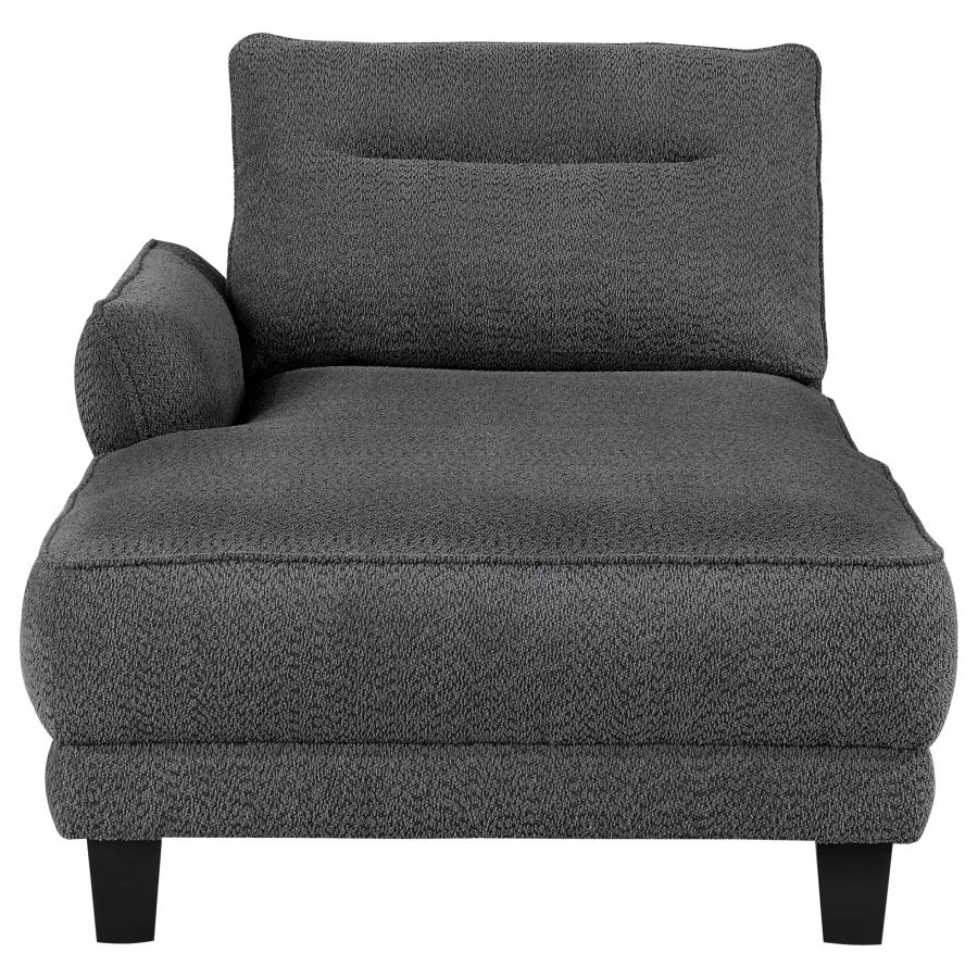 Caspian Upholstered Curved Arm Chaise Sectional Sofa Grey - 509540