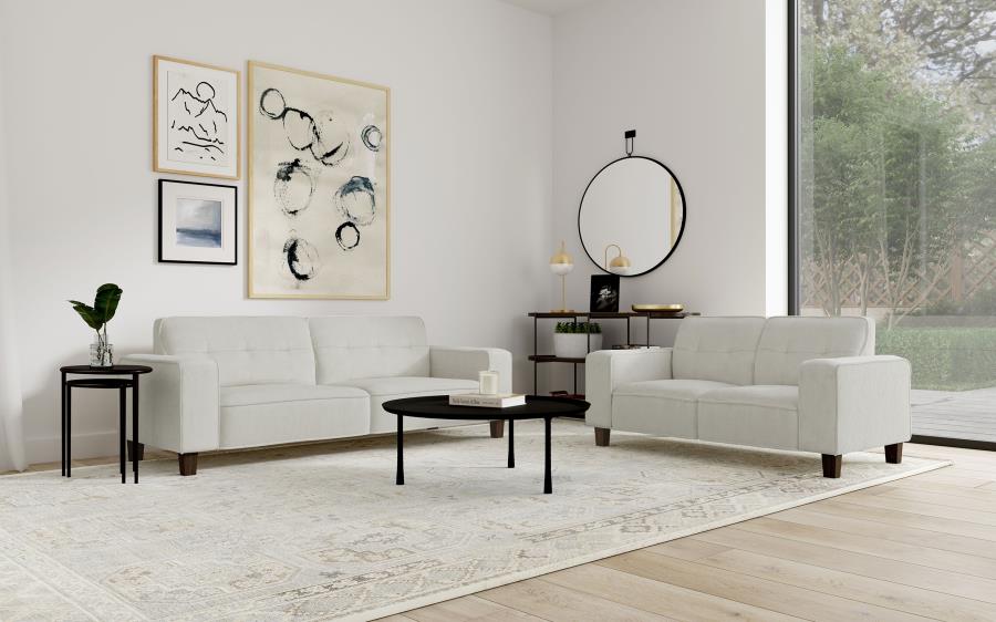 Deerhurst 2-piece Upholstered Track Arm Sofa Set Greige - 509647-S2