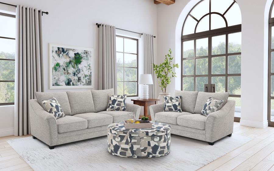 Tomkins 2-piece Boucle Upholstered Sofa Set Light Grey - 509671-S2