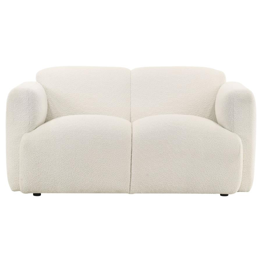 Dorset 2-piece Upholstered Round Track Arm Sofa Set White - 509811-S2