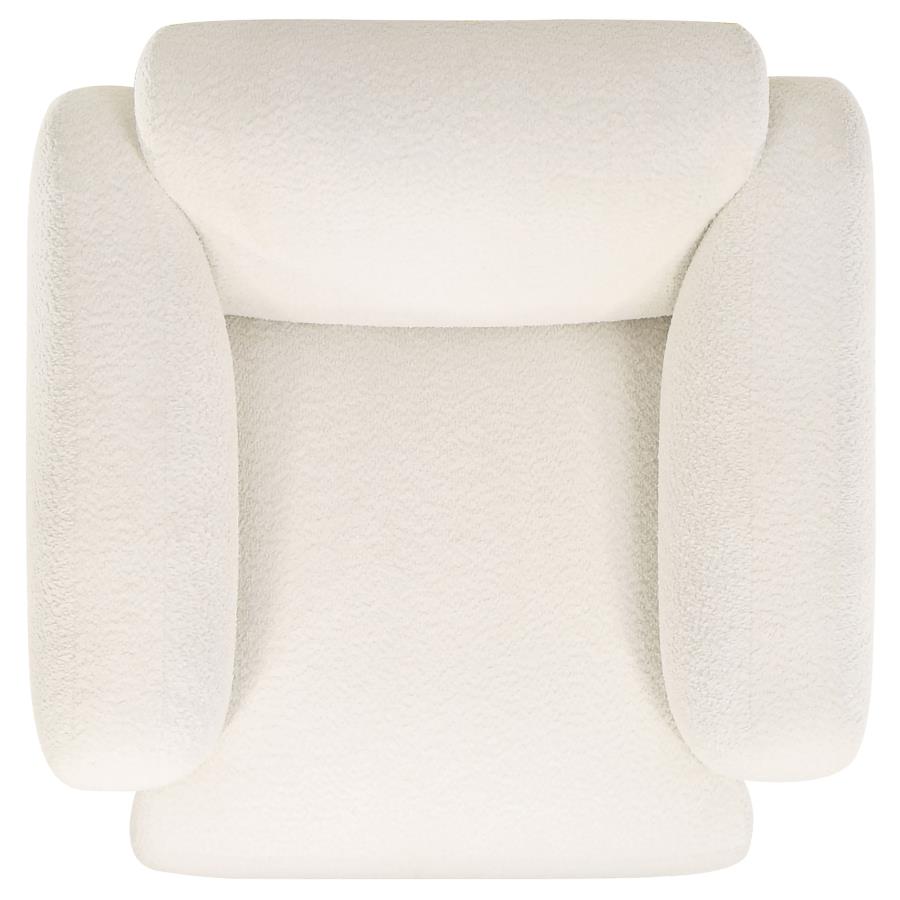 Dorset 3-piece Upholstered Round Track Arm Sofa Set White - 509811-S3