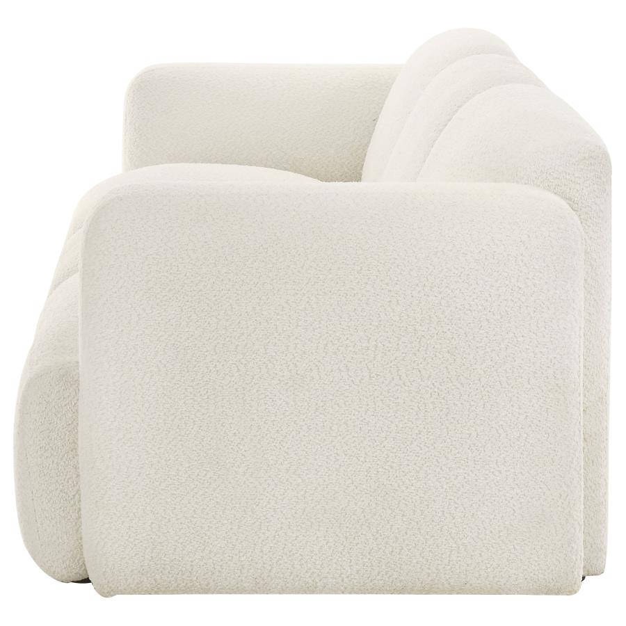 Dorset Fabric Upholstered Round Track Arm Sofa White - 509811