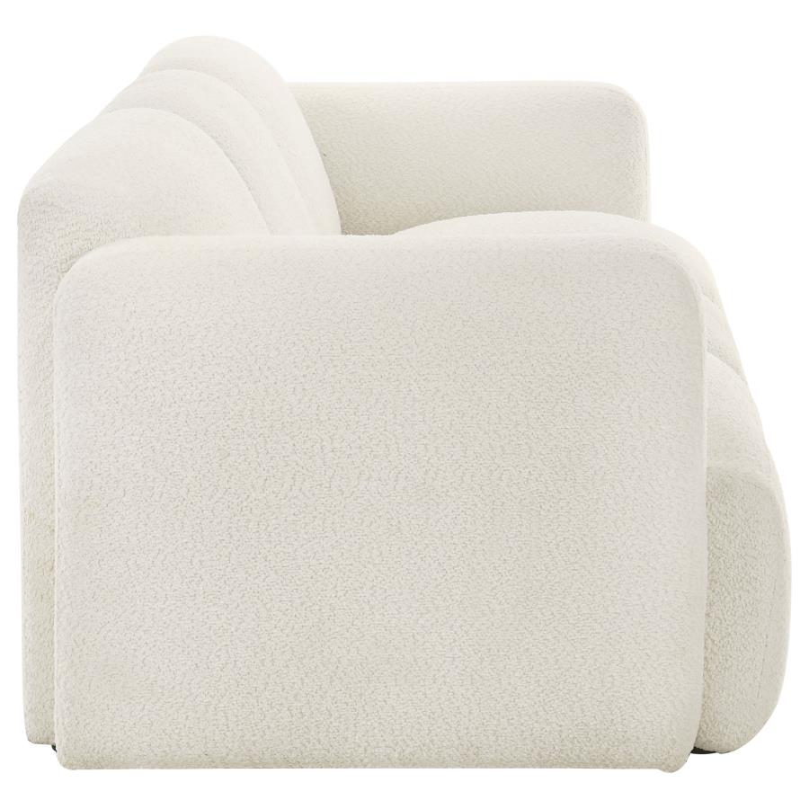 Dorset Fabric Upholstered Round Track Arm Sofa White - 509811