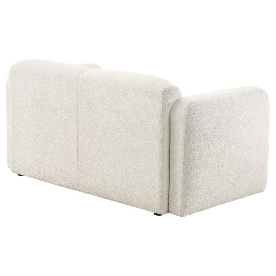 Dorset Fabric Upholstered Round Track Arm Loveseat White - 509812