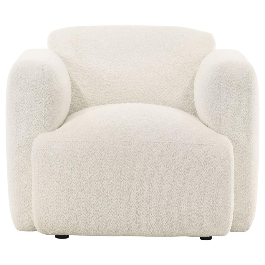 Dorset Fabric Upholstered Round Track Arm Accent Chair White - 509813