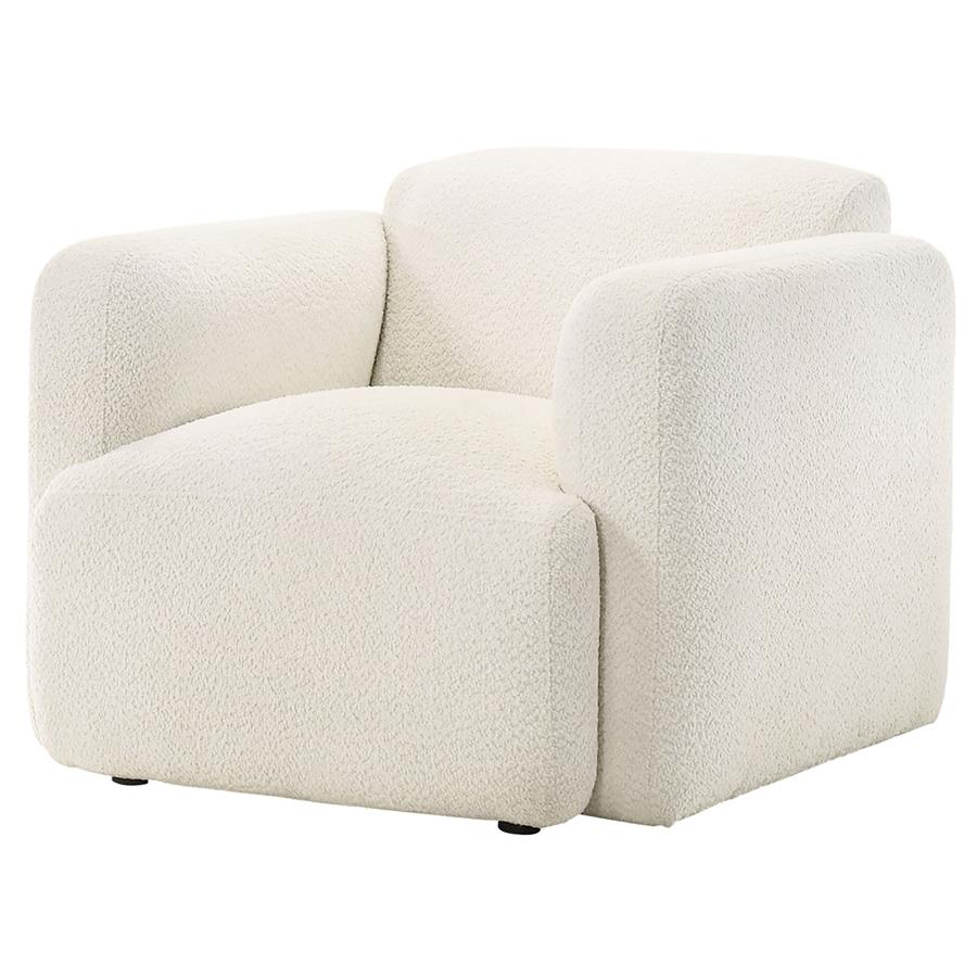 Dorset Fabric Upholstered Round Track Arm Accent Chair White - 509813