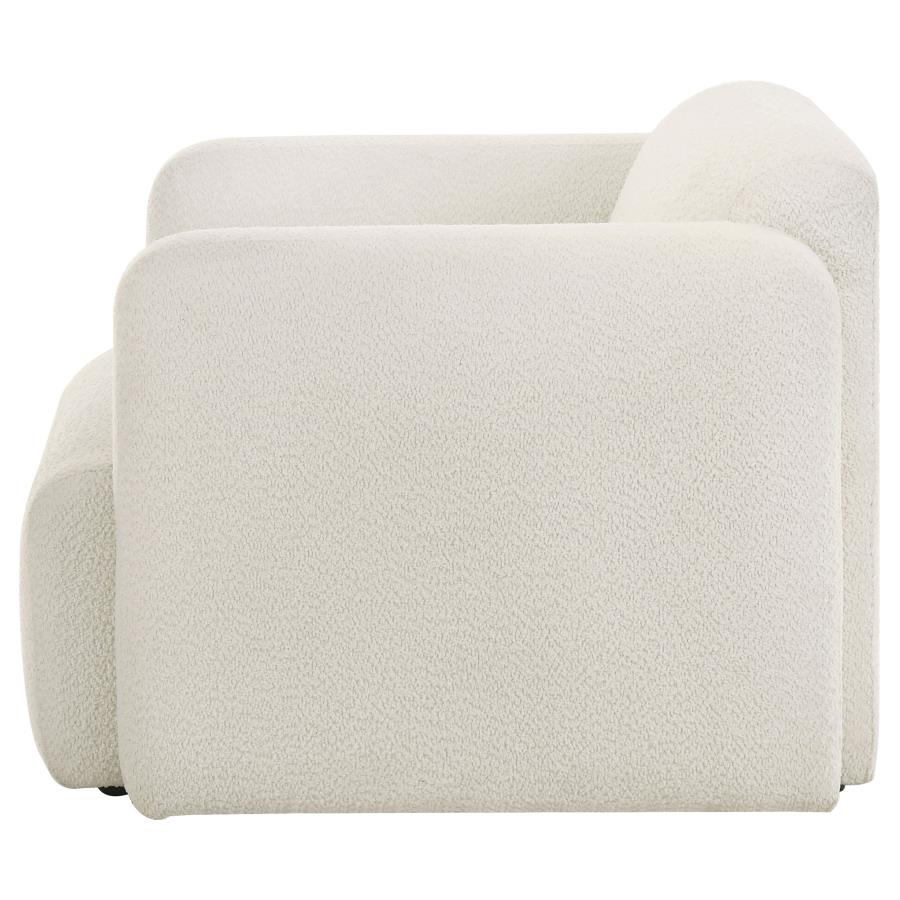 Dorset Fabric Upholstered Round Track Arm Accent Chair White - 509813