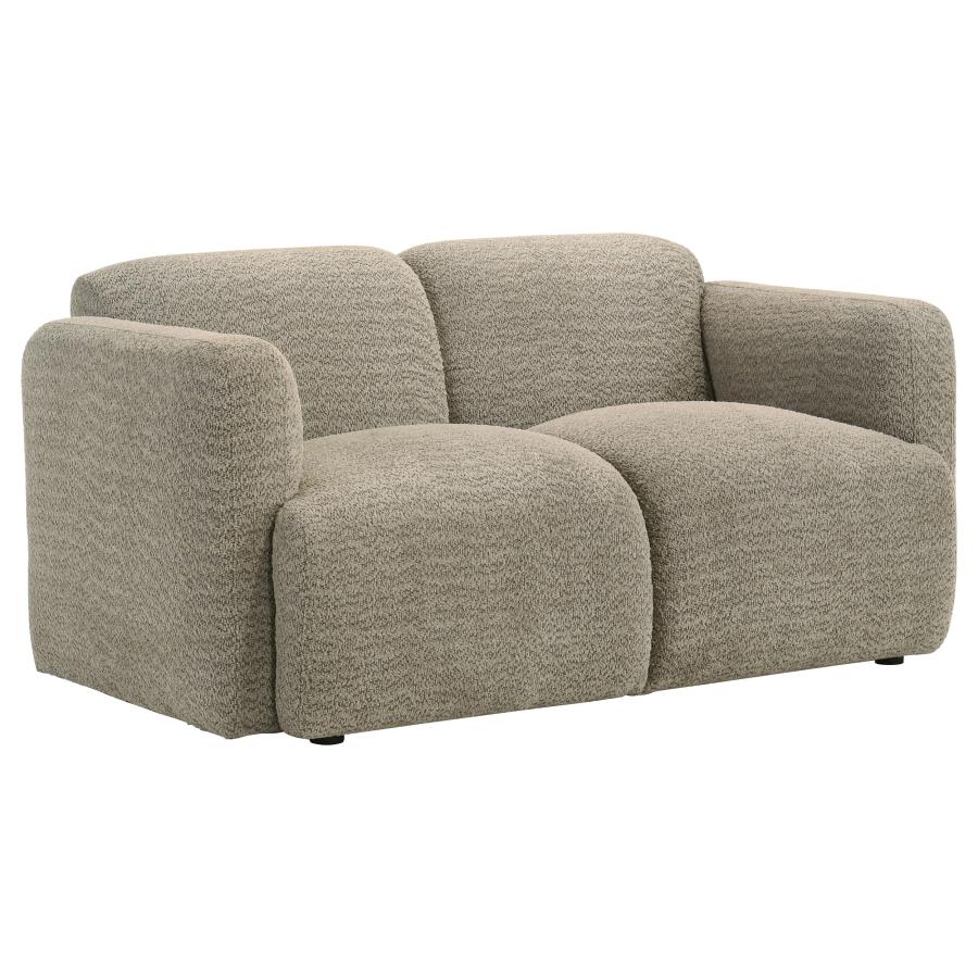 Dorset 2-piece Upholstered Round Track Arm Sofa Set Brown - 509814-S2