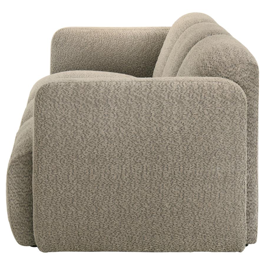 Dorset Fabric Upholstered Round Track Arm Sofa Brown - 509814
