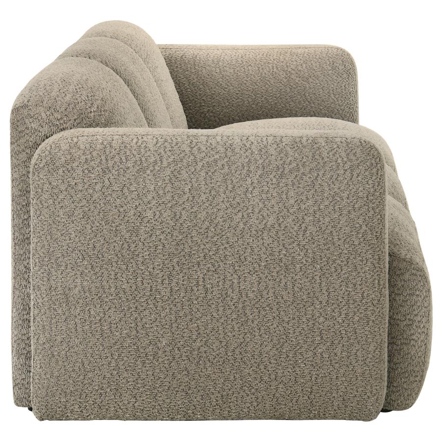 Dorset Fabric Upholstered Round Track Arm Sofa Brown - 509814