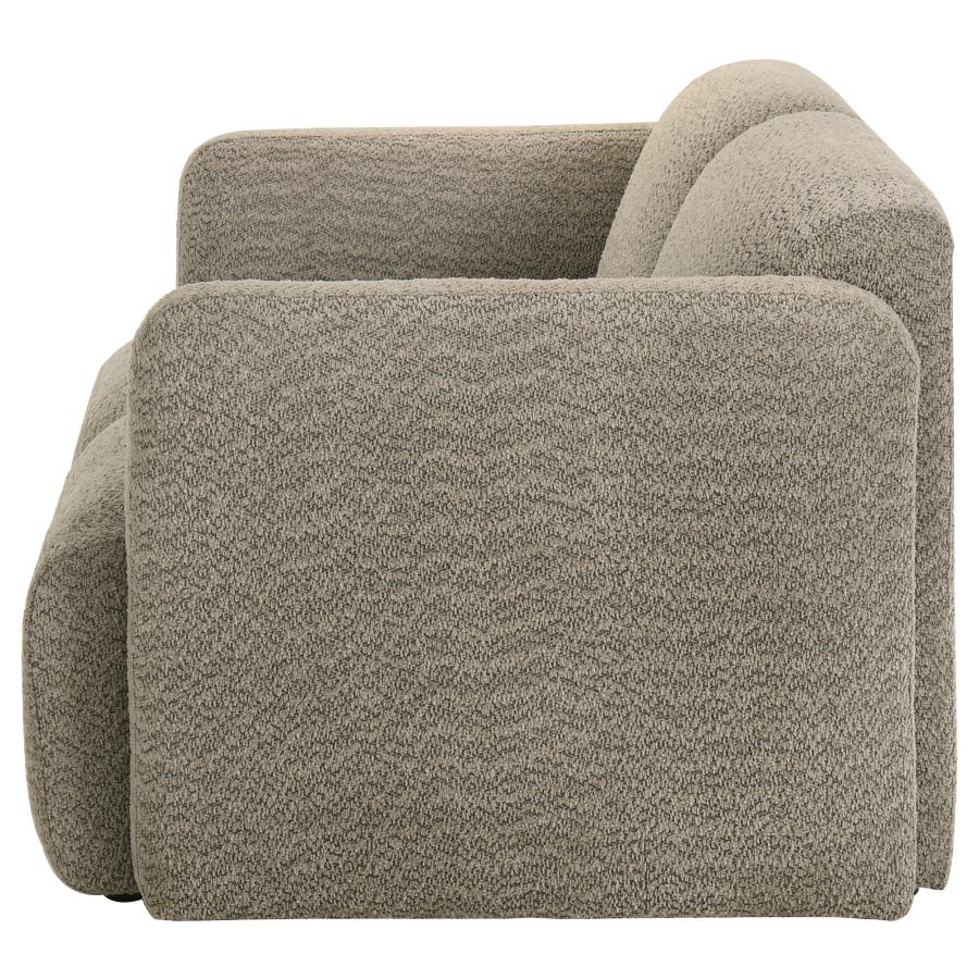 Dorset Fabric Upholstered Round Track Arm Loveseat Brown - 509815