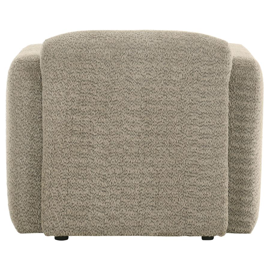 Dorset Fabric Upholstered Round Track Arm Accent Chair Brown - 509816