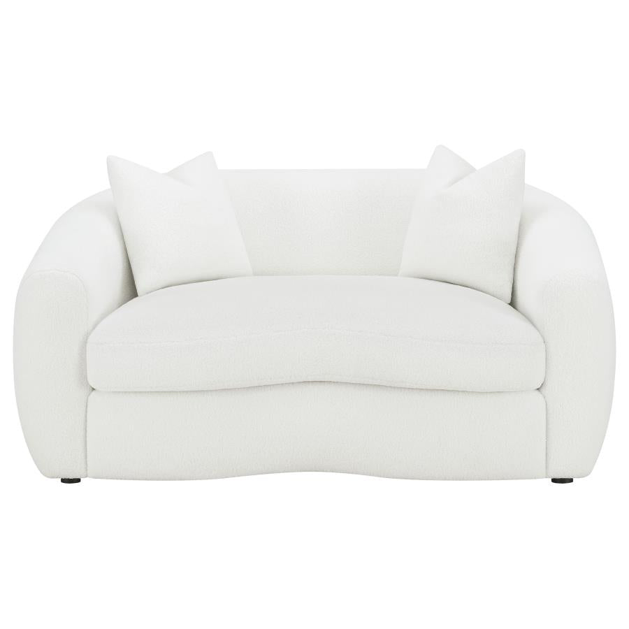Isabella 2-piece Faux Sheepskin Upholstered Sofa Set Natural - 509871-S2