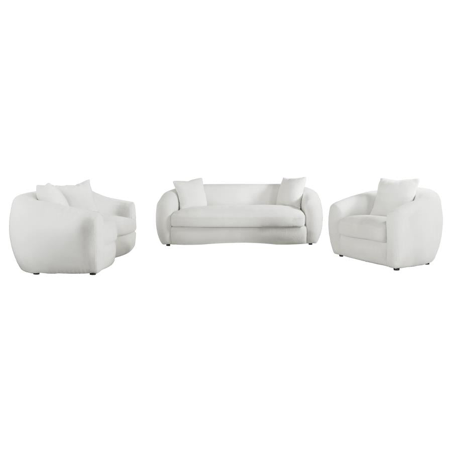 Isabella 3-piece Faux Sheepskin Upholstered Sofa Set Natural - 509871-S3