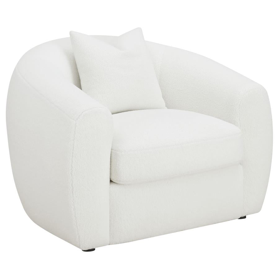 Isabella 3-piece Faux Sheepskin Upholstered Sofa Set Natural - 509871-S3