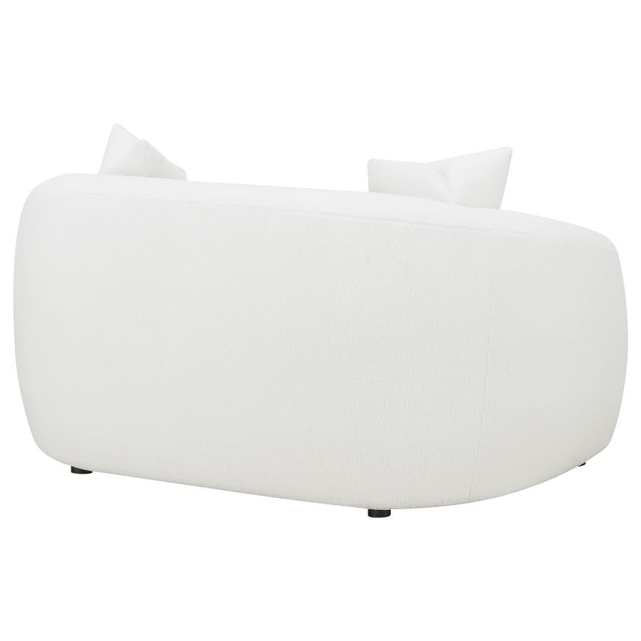 Isabella Faux Sheepskin Upholstered Loveseat Natural - 509872