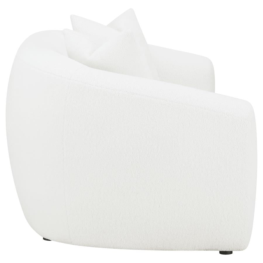 Isabella Faux Sheepskin Upholstered Loveseat Natural - 509872