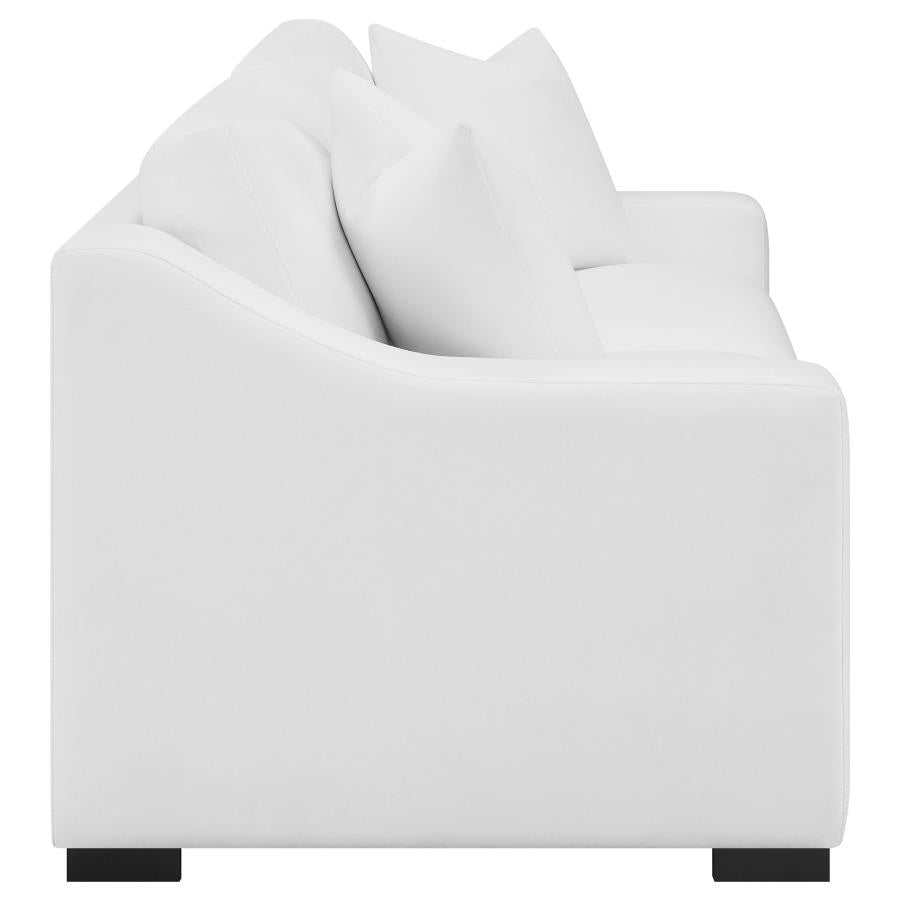 Ashlyn 2-piece Upholstered Sloped Arm Sofa Set White - 509891-S2
