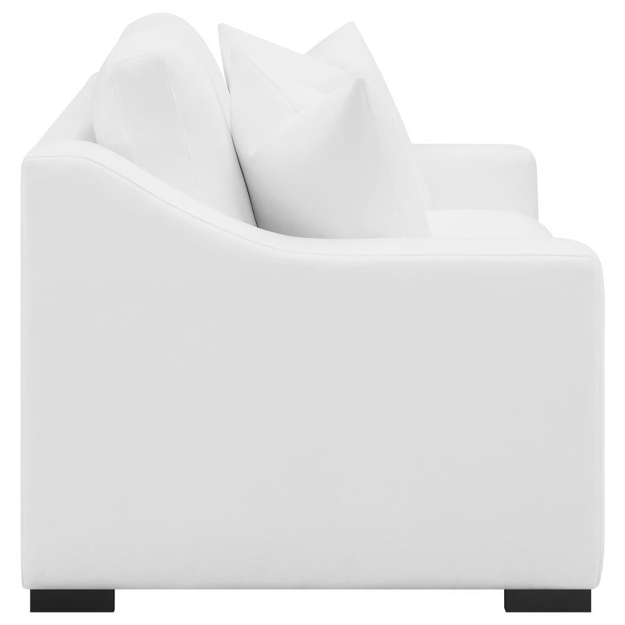 Ashlyn 2-piece Upholstered Sloped Arm Sofa Set White - 509891-S2