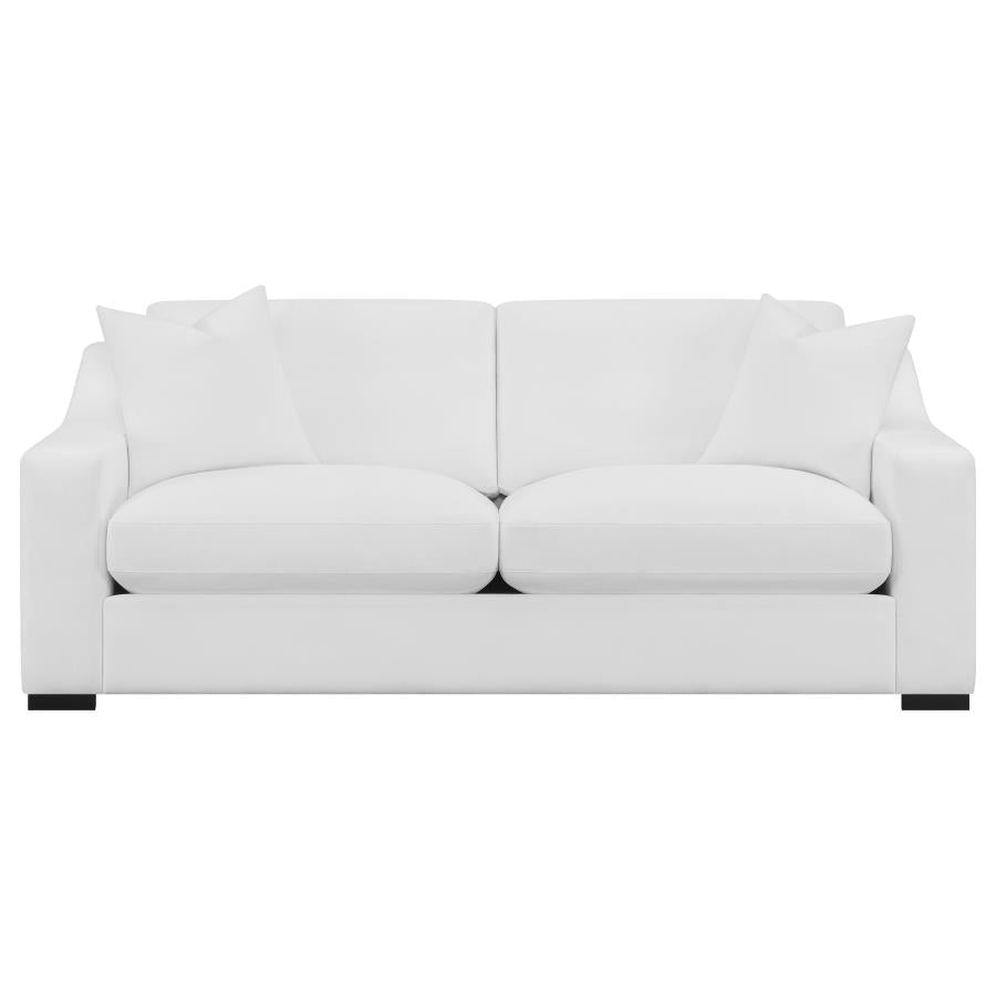 Ashlyn 3-piece Upholstered Sloped Arm Sofa Set White - 509891-S3