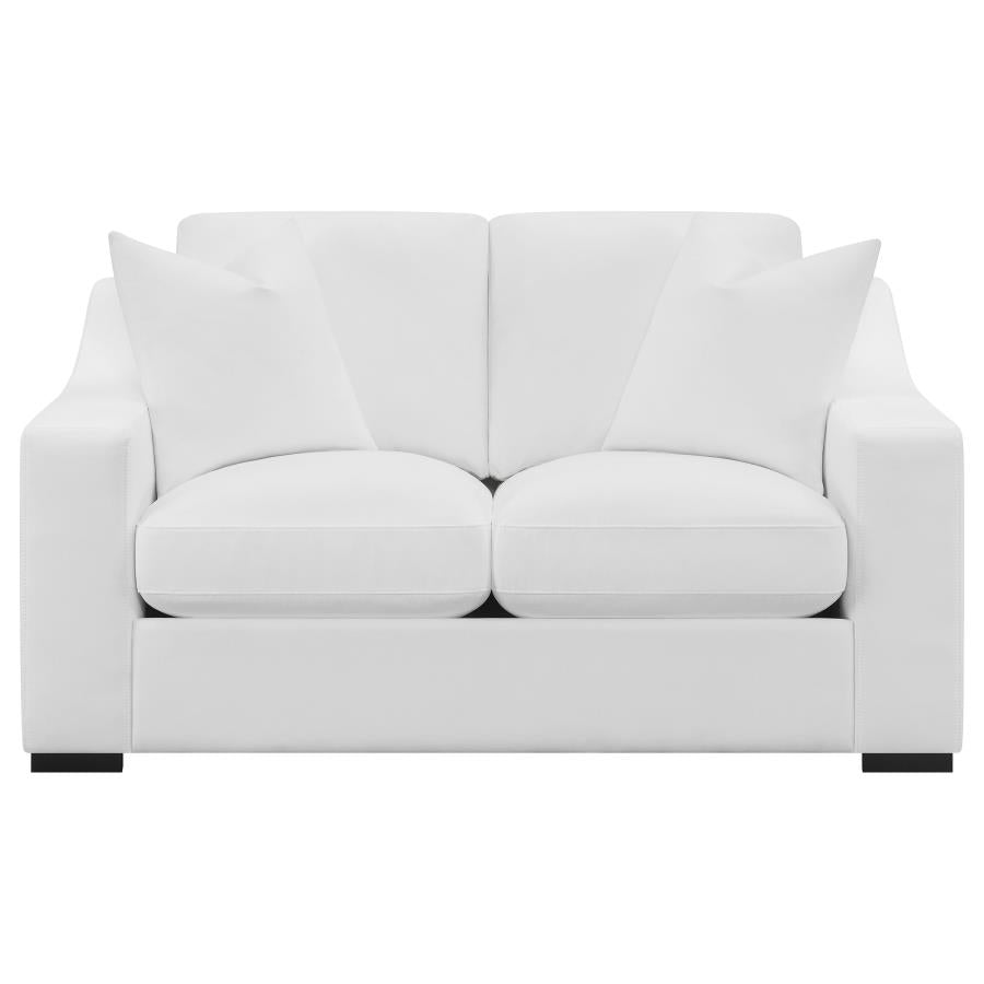 Ashlyn 3-piece Upholstered Sloped Arm Sofa Set White - 509891-S3