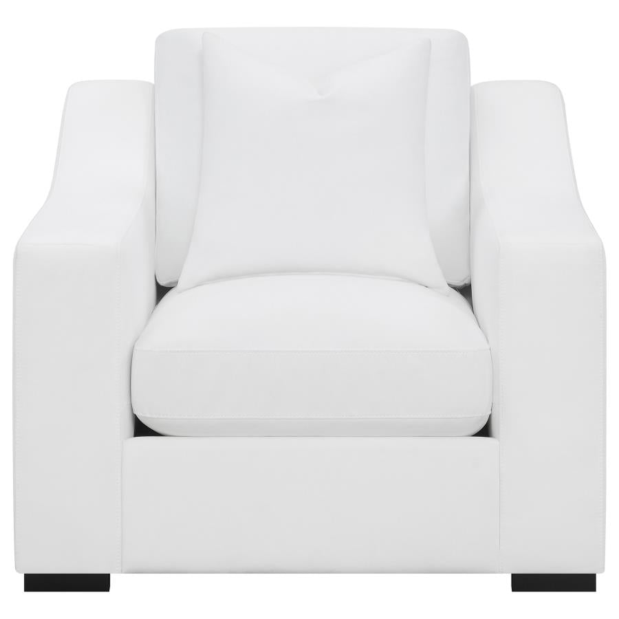 Ashlyn 3-piece Upholstered Sloped Arm Sofa Set White - 509891-S3