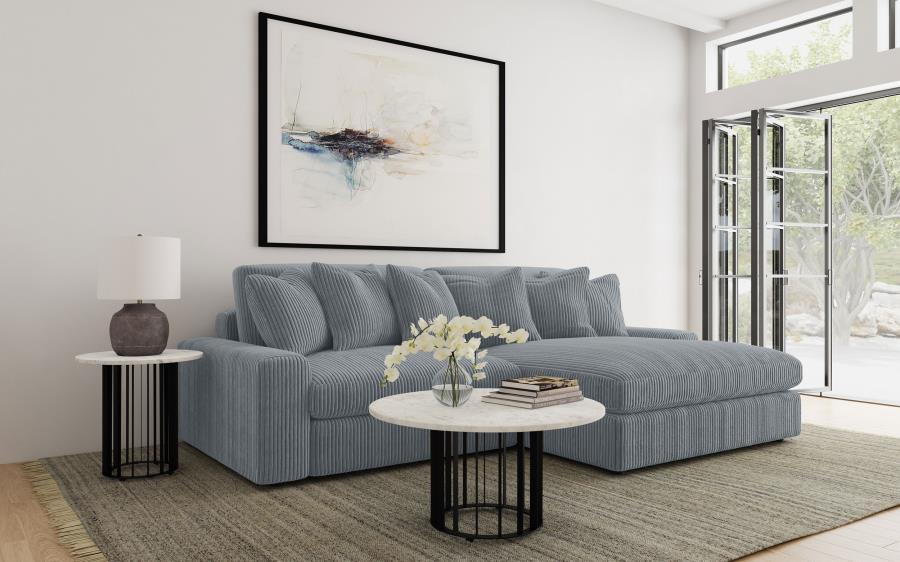 Blaine Upholstered Reversible Chaise Sectional Sofa Fog - 509900