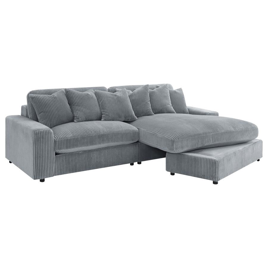 Blaine Upholstered Reversible Chaise Sectional Sofa Fog - 509900
