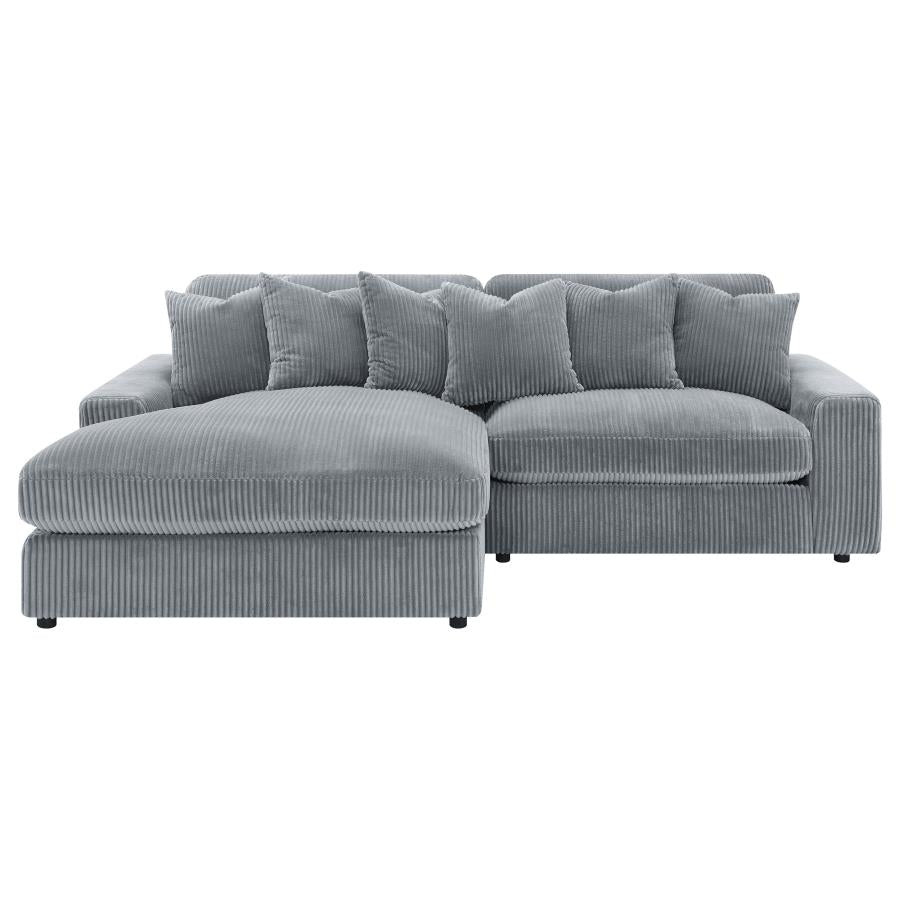 Blaine Upholstered Reversible Chaise Sectional Sofa Fog - 509900