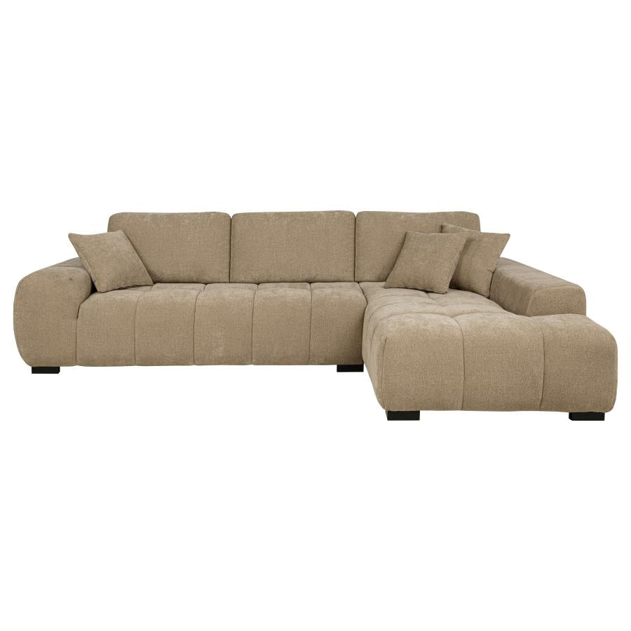 Octavia Upholstered Sectional Chaise Sofa Camel - 509961