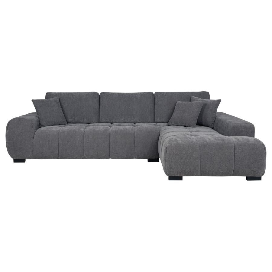 Octavia Upholstered Sectional Chaise Sofa Charcoal Grey - 509965