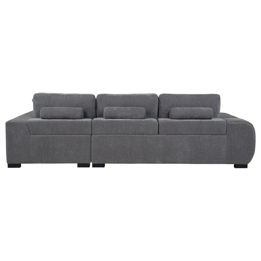 Octavia Upholstered Sectional Chaise Sofa Charcoal Grey - 509965