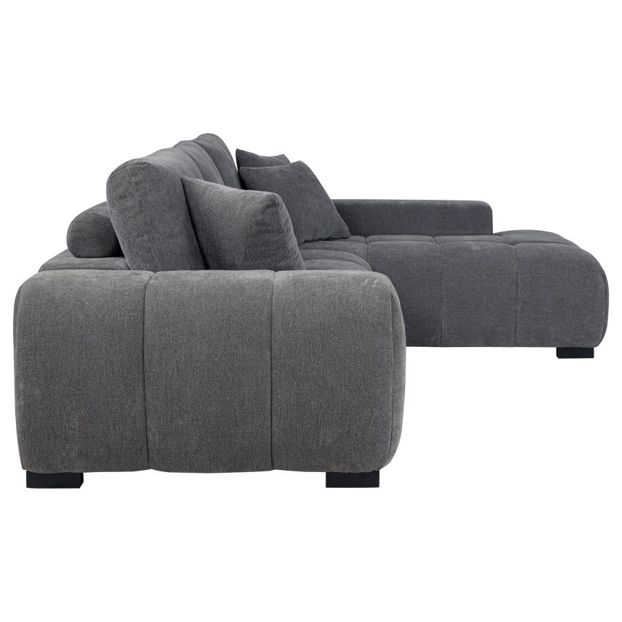 Octavia Upholstered Sectional Chaise Sofa Charcoal Grey - 509965