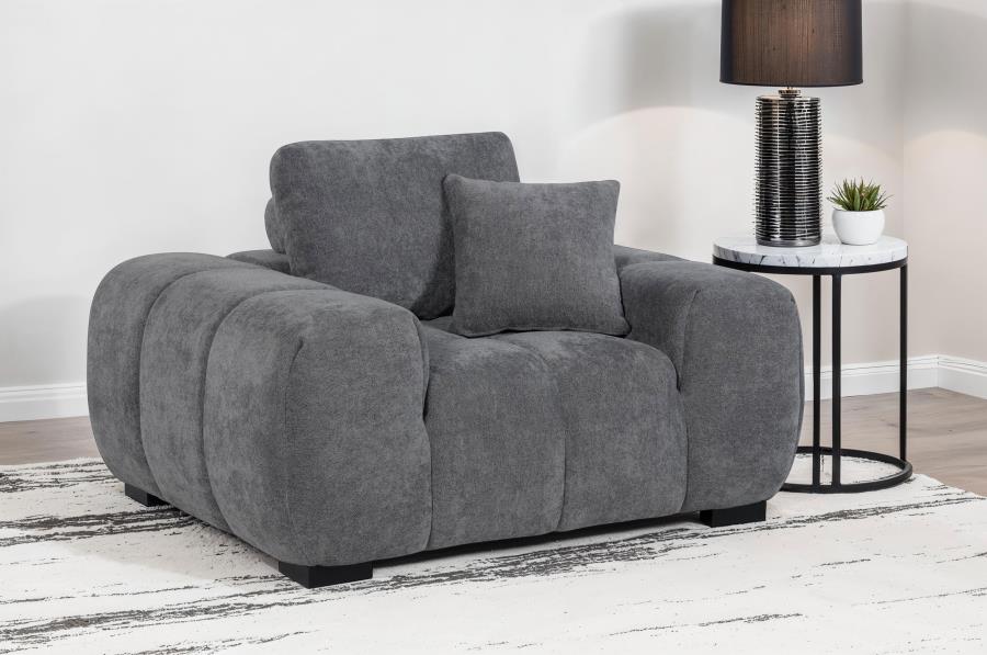 Octavia Upholstered Track Arm Accent Chair Charcoal Grey - 509967