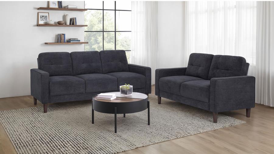 Bowen II 2-piece Upholstered Track Arm Sofa Set Steel Grey - 509981-S2