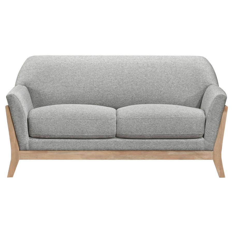 Vaughn 2-piece Fabric Upholstered Flared Arm Sofa Set Grey - 511071-S2