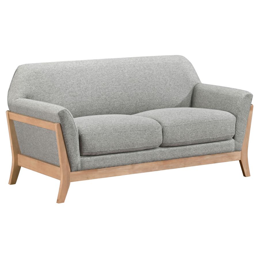 Vaughn 3-piece Fabric Upholstered Flared Arm Sofa Set Grey - 511071-S3