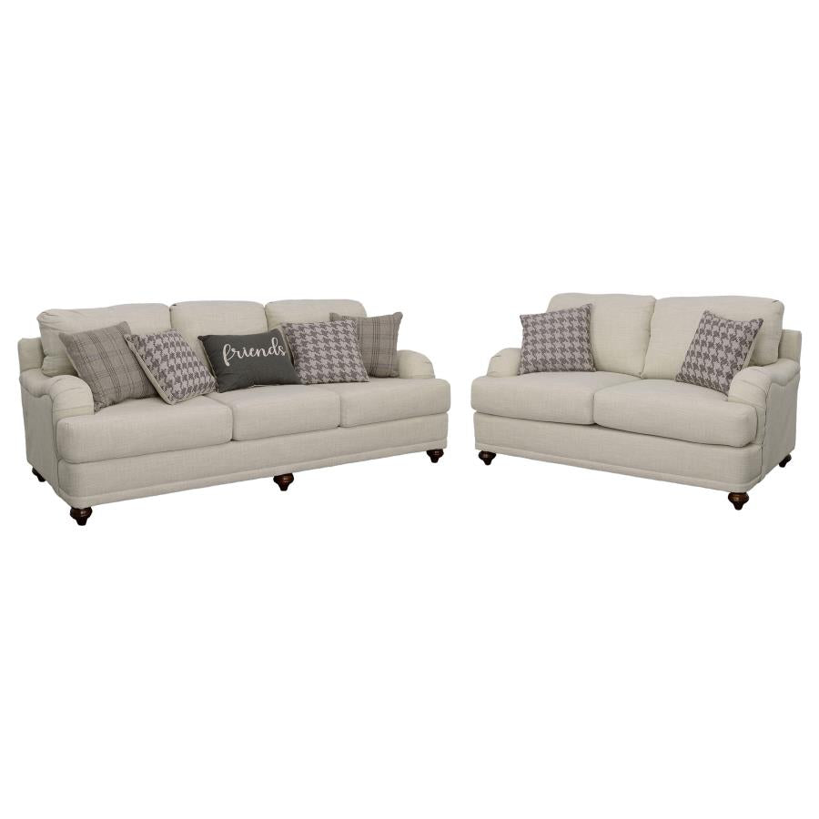 Glenn 2-piece Upholstered Sofa Set Light Grey and Grey - 511094-S2