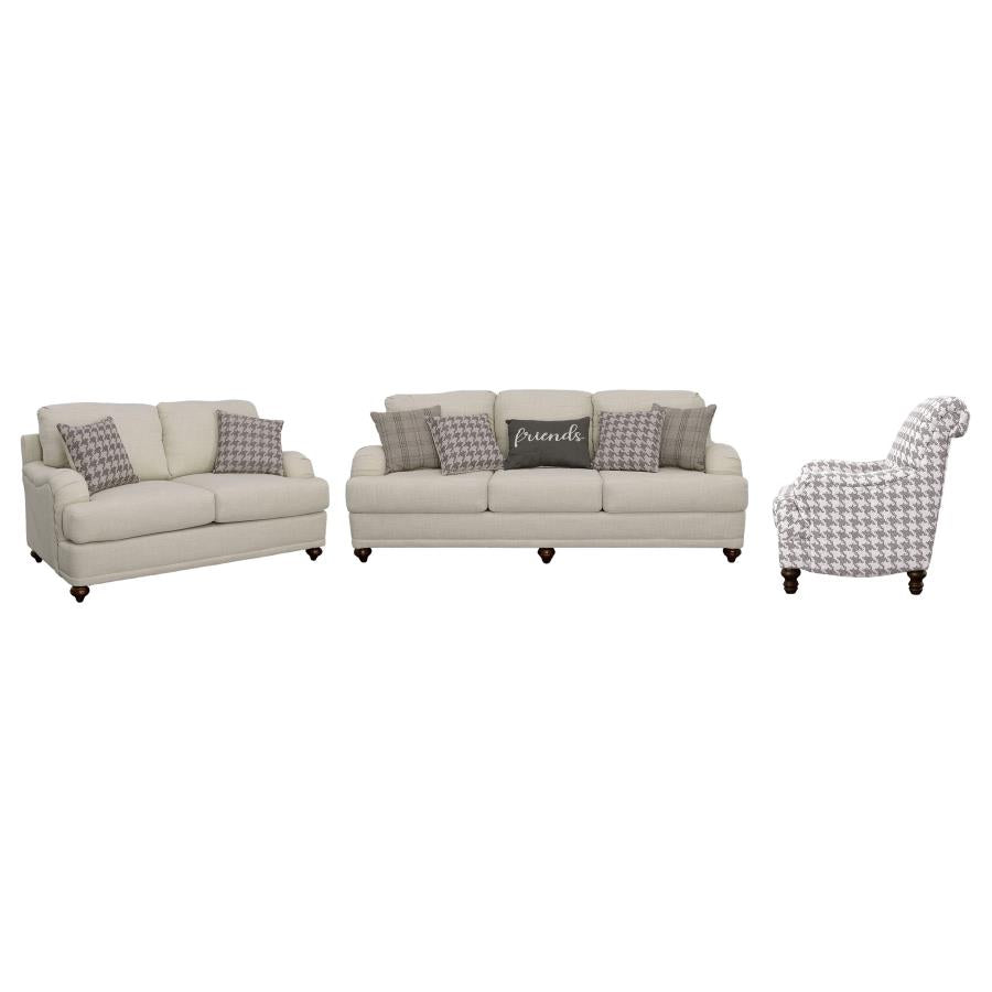 Glenn 3-piece Upholstered Sofa Set Light Grey and Grey - 511094-S3