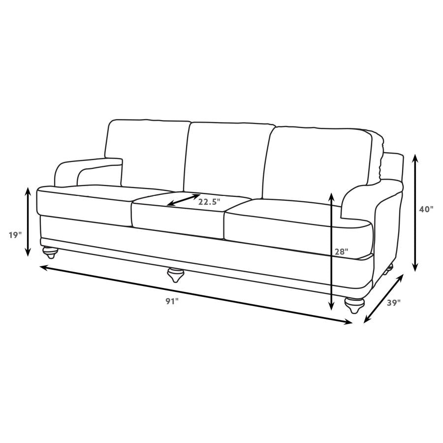 Glenn 3-piece Upholstered Sofa Set Light Grey and Grey - 511094-S3
